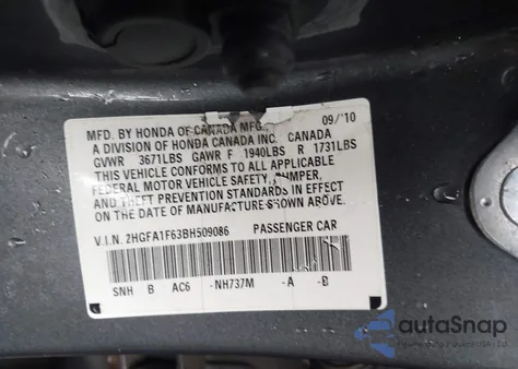 2011 Honda Civic Lx-S from USA, damaged, VIN 2HGFA1F63BH509086